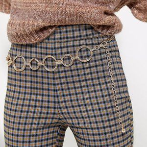 Urban Outfitters Rayna Silver Circle Chain Belt